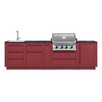 Модульная гриль-кухня BBQ Gourmet 500 красная с грилем NAPOLEON BIG-32 Модульная гриль-кухня BBQ Gourmet 500 красная с грилем NAPOLEON BIG-32