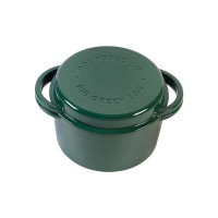 Жаровня чугунная круглая д/гриля, 4.0л, крышка, цвет зеленый, Big Green Egg