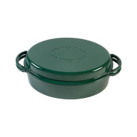 Жаровня чугунная овальная д/гриля, 5.2л, крышка, цвет зеленый, Big Green Egg